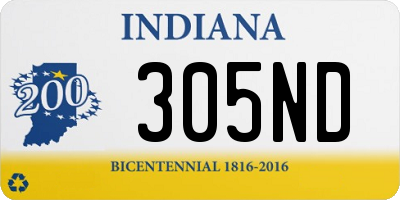 IN license plate 305ND