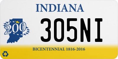 IN license plate 305NI