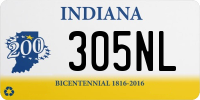 IN license plate 305NL