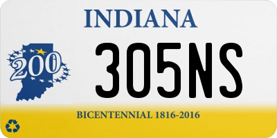IN license plate 305NS