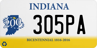 IN license plate 305PA