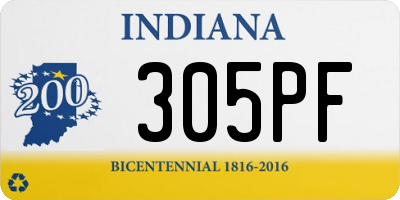 IN license plate 305PF