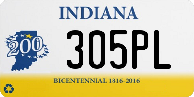 IN license plate 305PL