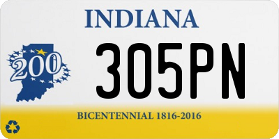 IN license plate 305PN