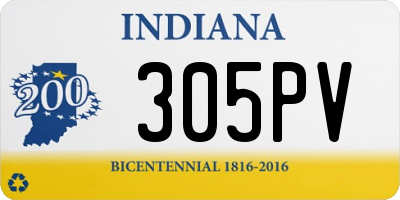 IN license plate 305PV