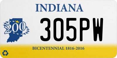 IN license plate 305PW