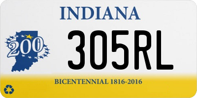 IN license plate 305RL