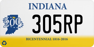IN license plate 305RP