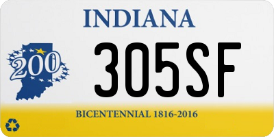 IN license plate 305SF