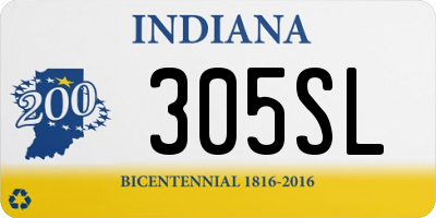 IN license plate 305SL