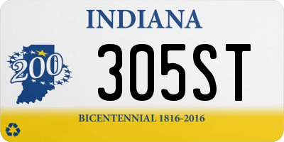 IN license plate 305ST