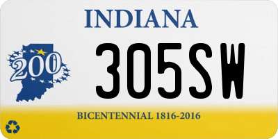 IN license plate 305SW