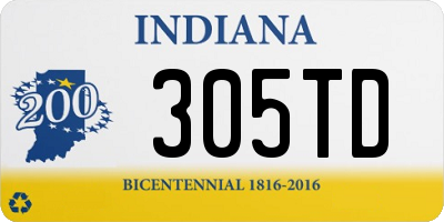 IN license plate 305TD