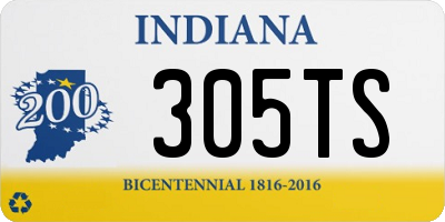 IN license plate 305TS