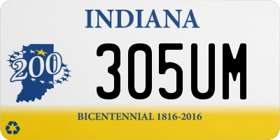 IN license plate 305UM