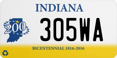 IN license plate 305WA