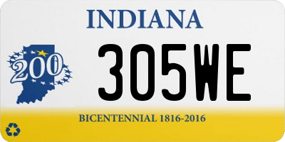 IN license plate 305WE