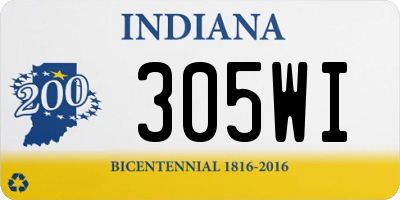 IN license plate 305WI