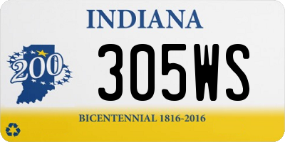 IN license plate 305WS