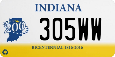IN license plate 305WW