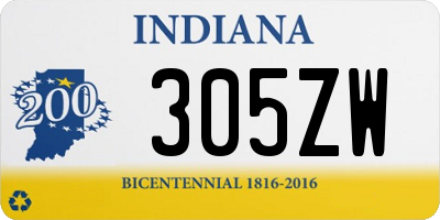 IN license plate 305ZW