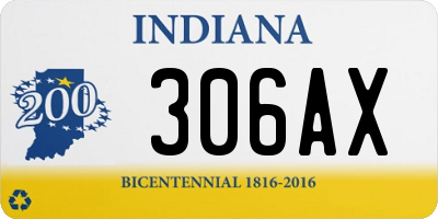 IN license plate 306AX