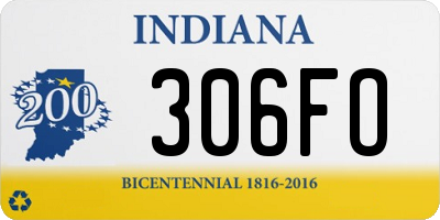 IN license plate 306FO
