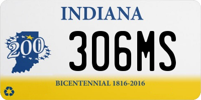 IN license plate 306MS