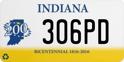 IN license plate 306PD