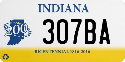 IN license plate 307BA