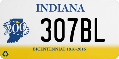 IN license plate 307BL
