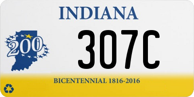 IN license plate 307C