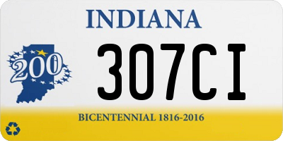 IN license plate 307CI