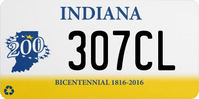 IN license plate 307CL