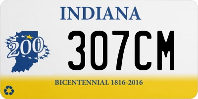 IN license plate 307CM