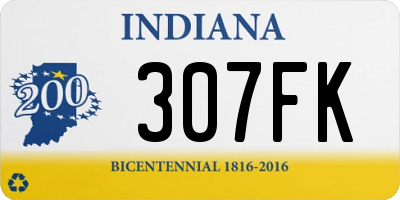 IN license plate 307FK