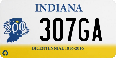 IN license plate 307GA