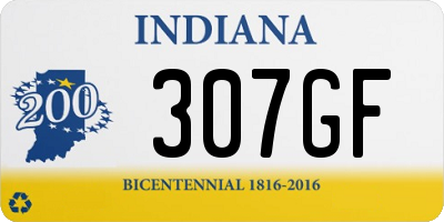 IN license plate 307GF