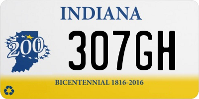 IN license plate 307GH