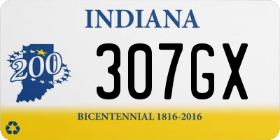 IN license plate 307GX