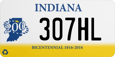 IN license plate 307HL
