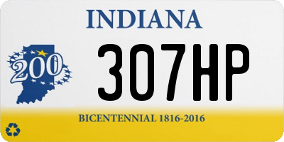 IN license plate 307HP