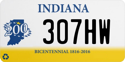IN license plate 307HW