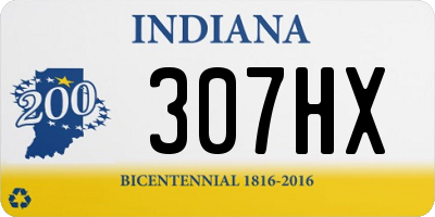 IN license plate 307HX