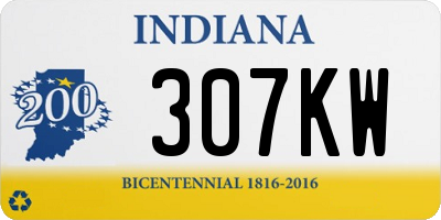 IN license plate 307KW