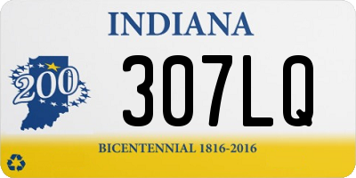 IN license plate 307LQ