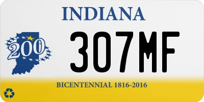 IN license plate 307MF