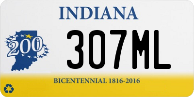 IN license plate 307ML