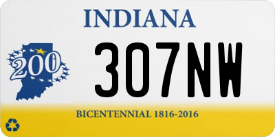 IN license plate 307NW