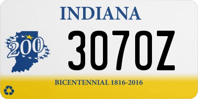 IN license plate 307OZ